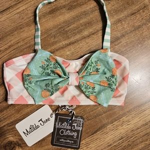 NWT Matilda Jane Size 4 sandcastle swim top